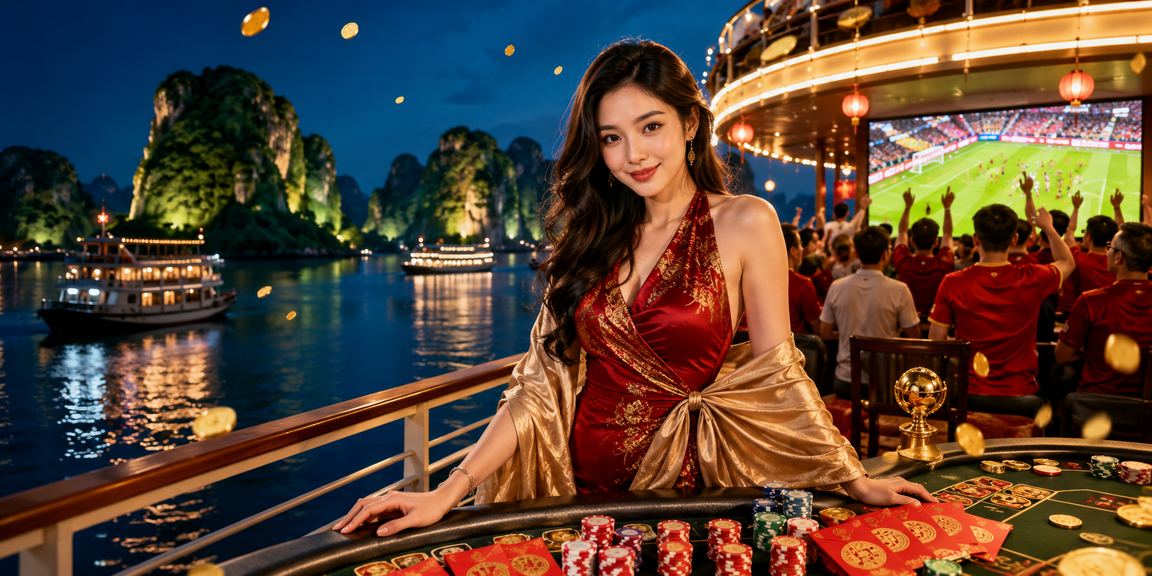 Người dùng nhận thưởng cá cược với phong bì đỏ theo phong cách Hạ Long