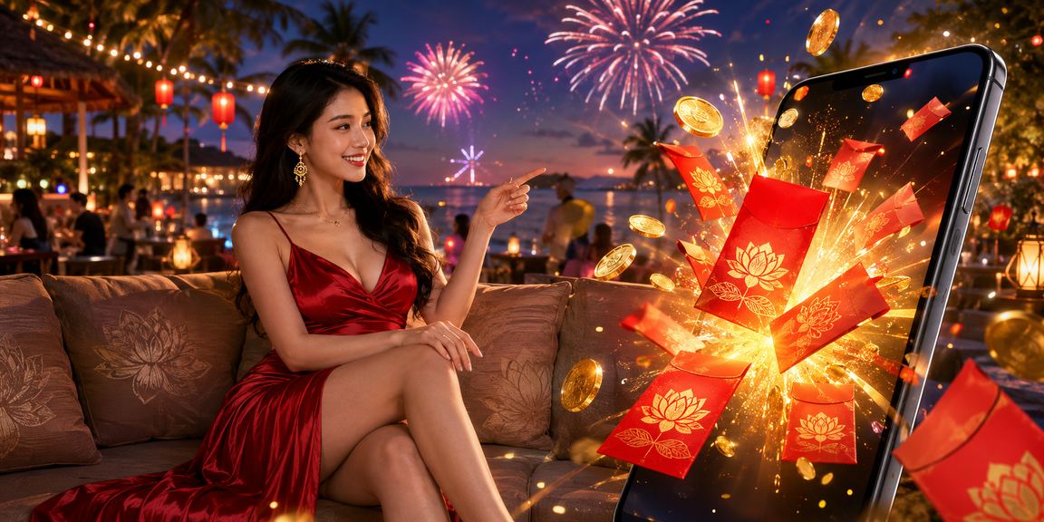 Người dùng nhận thưởng phong bì đỏ trên bãi biển Phú Quốc – game 90000